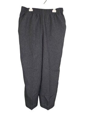 DonnKenny Classic Pants Women 12 Short Capri Cropped Gray Elastic Waist Vintage